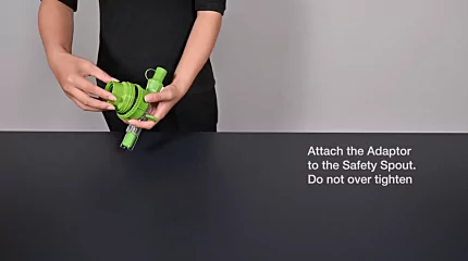 How to attach the Safety Spout to the e-NRG bottle using the e-NRG Adaptor 127 How to attach the Safety Spout to the e-NRG bottle using the e-NRG Adaptor 127