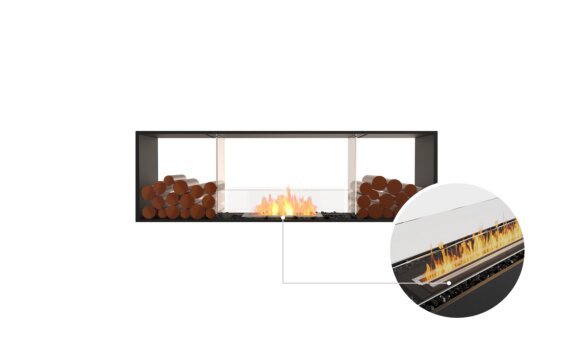 Flex 68DB.BX2 Double Sided - Ethanol - Black / Black / Installed View by EcoSmart Fire
