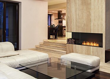 Living Area - Corner fireplace ideas