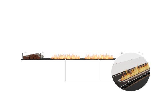 Flex 122BN.BX2 Bench - Ethanol - Black / Black / Installed view - Logs not included by EcoSmart Fire