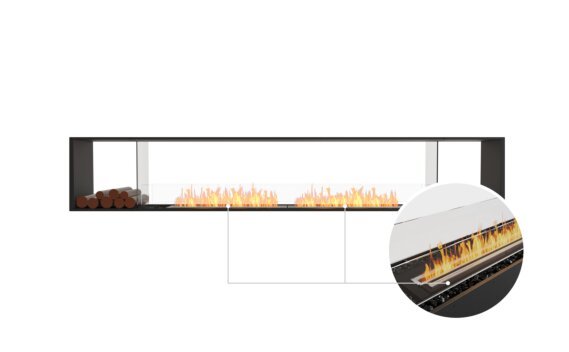 Flex 122DB.BX2 Double Sided - Ethanol - Black / Black / Installed view - Logs not included by EcoSmart Fire