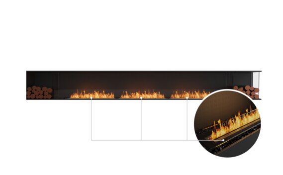 Flex 158RC.BX2 Right Corner - Ethanol - Black / Black / Installed view - Logs not included by EcoSmart Fire