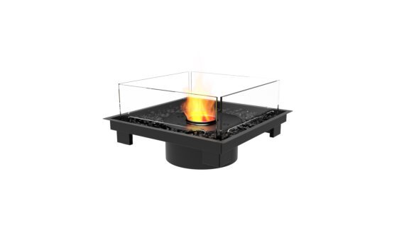 Square 22 Fire Pit Kit - Ethanol - Black / Black / Indoor Safety Tray by EcoSmart Fire