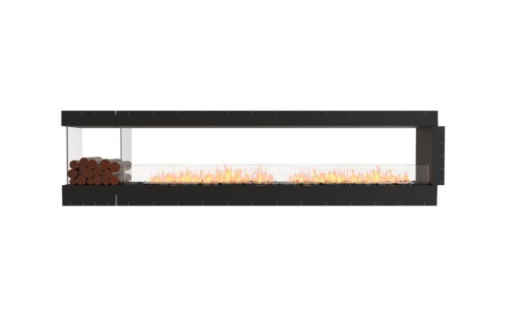 Flex 122PN.BXL Peninsula - Ethanol / Black / Uninstalled view - Logs not included by EcoSmart Fire