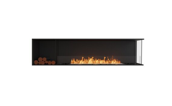 Flex 86RC.BXL Right Corner - Ethanol / Black / Installed view - Logs not included by EcoSmart Fire